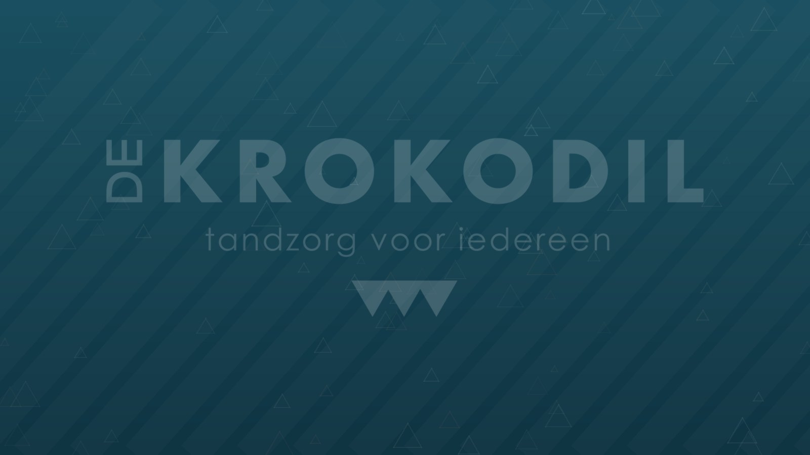 Sfeerbeeld in petrol blauw met het driehoeksmotief van De Krokodil